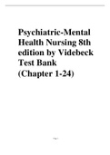 Psychiatric-Mental Health Nursing 8th Edition by Videbeck Test Bank (Chapter 1-24)
