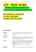 ATI Med Surg test questions Fluid and Electrolytes Balance and Disturbance