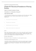  Theoretical Foundations of  Nursing  Practice &lbrack;from chapter 4&rsqb;