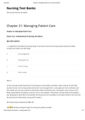 NUR 336 -  Chapter 21: Managing Patient Care - Nursing Test Banks. Questions and Answers. Rationales Provided.