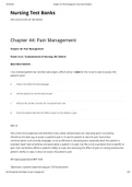 NUR 336 - Chapter 44: Pain Management - Nursing Test Banks. Questions and Answers. Rationales Provided.
