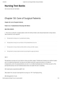NUR 336 - Chapter 50&colon; Care of Surgical Patients - Nursing Test Banks&period; Questions and Answers&period; Rationales Provided&period;