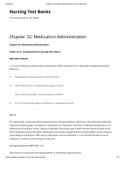 NUR 336 - Chapter 32: Medication Administration - Nursing Test Banks. Questions and Answers. Rationales Provided.