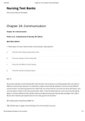 NUR 336 - Chapter 24: Communication - Nursing Test Banks. Questions and Answers. Rationales Provided.