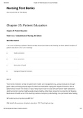 NUR 336 - Chapter 25: Patient Education - Nursing Test Banks. Questions and Answers. Rationales Provided.