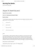 NUR 336 - Chapter 25&colon; Patient Education - Nursing Test Banks&period; Questions and Answers&period; Rationales Provided&period;