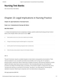 NUR 336 - Chapter 23: Legal Implications in Nursing Practice - Nursing Test Banks. Questions and Answers. Rationales Provided.