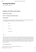 NUR 336 - Chapter 22: Ethics and Values - Nursing Test Banks. Questions and Answers. Rationales Provided.