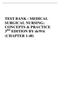 TEST BANK : MEDICAL SURGICAL NURSING: CONCEPTS & PRACTICE 3RD EDITION BY deWit (CHAPTER 1-48)