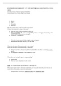 Class notes Entrepreneurship 