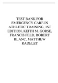 Test Bank For Emergency Care In Athletic Training 1st Edition By Keith M&period; Gorse MEd ATC&comma; Francis Feld 