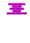 NSG 6020 WEEK 10 SOAP NOTES- Final Exam A+ RATED (Download for best scores)