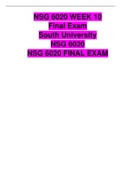 NSG 6020 WEEK 10 SOAP NOTES- Final Exam A&plus; RATED &lpar;Download for best scores&rpar;