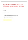 Egan Fundamentals Of Respiratory Care 10th Edition Kacmarek Stoller – Test Bank
