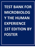 Test Bank for Microbiology The Human Experience 1st Edition by Foster