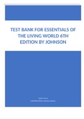 Test Bank for Essentials of The Living World 6th Edition by Johnson