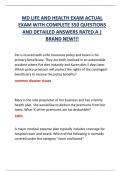 MD LIFE AND HEALTH EXAM ACTUAL  EXAM WITH COMPLETE 350 QUESTIONS  AND DETAILED ANSWERS RATED A &vert;  BRAND NEW&excl;&excl;&excl; 
