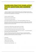 Pharm HESI Practice Exam Latest update&lpar;QUESTIONS AND ANSWERS&rpar; 2024