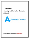 Test bank for Marketing Real People, Real Choices, 10e (Solomon)