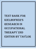  Test bank for kielhofners research in occupational therapy 2nd edition by Taylor