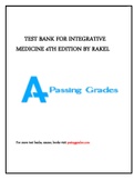 TEST BANK FOR INTEGRATIVE MEDICINE 4TH EDITION BY RAKEL