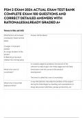 PSM 2 EXAM 2024 ACTUAL EXAM TEST BANK COMPLETE EXAM 100 QUESTIONS AND CORRECT DETAILED ANSWERS WITH RATIONALES&vert;ALREADY GRADED A&plus;
