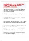 CHARLESTON TOUR GUIDE TEST EXAM &vert;GUARANTEED PASS &vert;ACCURATE ANSWERS