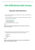 NUR2488 &sol; NUR 2488 Exam 2 &lpar;Latest 2021 &sol; 2022&rpar;&colon; Mental Health Nursing - Rasmussen