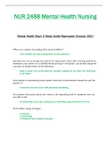 NUR2488 &sol; NUR 2488 Exam 2 Study Guide &lpar;Latest Summer 2021&rpar;&colon; Mental Health Nursing - Rasmussen