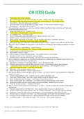 OB HESI Guide &lpar;Complete Guide&rpar; 1-197 Questions&sol;Answers 