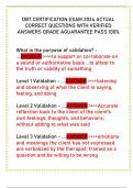 DBT CERTIFICATION EXAM 2024 ACTUAL  CORRECT QUESTIONS WITH VERIFIED  ANSWERS GRADE AGUARANTEE PASS 100&percnt;