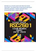RSC2601 EXAM STUDY GUIDE AND PRACTICE EXAM 2024&sol;2025 &vert; ACCURATE REAL EXAM QUESTIONS WITH VERIFIED ANSWERS &vert; EXPERT VERIFIED FOR A GUARANTEED PASS &vert; LATEST UPDATE