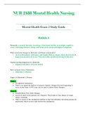 NUR2488 &sol; NUR 2488 Exam 2 Study Guide &lpar;Latest 2021 &sol; 2022&rpar;&colon; Mental Health Nursing - Rasmussen