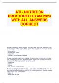 ATI - NUTRITION PROCTORED EXAM 2024 WITH ALL ANSWERS CORRECT