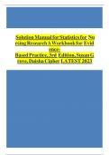 Solution Manual for Statistics for  Nursing Research A Workbook for  Evidence-Based Practice&comma; 3rd  Edition&comma; Susan Grove&comma; Daisha Cipher LATEST 2023