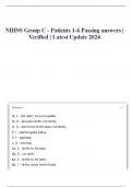 NIHSS Group C - Patients 1-6 Passing answers &vert; Verified &vert; Latest Update 2024