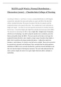 MATH 225N Week 5 Normal Distribution &ndash; Discussion &lpar;2020&rpar;  &lpar;NURSING&rpar;