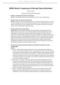 Study guide NR501 Week 4: Importance of Nursing Theory Worksheet(Solution)