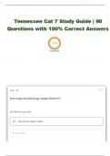 Tennessee Cat 7 Study Guide &vert; 90 Questions with 100&percnt; Correct Answers