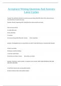 Accuplacer Writing Questions And Answers Latest Update