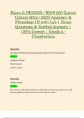 Exam 2&colon; BIOS255 &sol; BIOS 255 &lpar;Latest Update 2024 &sol; 2025&rpar; Anatomy & Physiology III with Lab &vert; Exam Questions & Verified Answers &vert; 100&percnt; Correct &vert; Grade A - Chamberlain