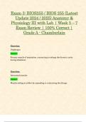 Exam 3&colon; BIOS255 &sol; BIOS 255 &lpar;Latest Update 2024 &sol; 2025&rpar; Anatomy & Physiology III with Lab &vert; Week 5 &ndash; 7 Exam Review &vert; 100&percnt; Correct &vert; Grade A - Chamberlain
