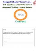  Semper Fit Basic Fitness Course  149 Questions with 100&percnt; Correct Answers &vert; Verified &vert; Latest Update 