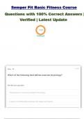  Semper Fit Basic Fitness Course  Questions with 100&percnt; Correct Answers &vert; Verified &vert; Latest Update 