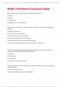 NURS 1140 Pharm Final Exam EAQs Questions and Answers well Explained Latest 2024&sol;2025 Update 100&percnt; Correct&period;