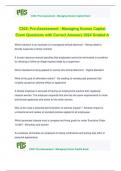  C202&colon; Pre-Assessment - Managing Human Capital Exam Questions with Correct Answers 2024 Graded A