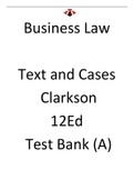 . Business Law: Text and Cases ED.XIV  by Kenneth W. Clarkson  Roger LeRoy Miller Frank B. Cross- Test bank reviewed/Updated for 2021