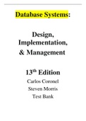 . Database Systems Design, Implementation,& Management 13th Edition-Carlos Coronel, Steven Morris-Test Bank