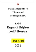 Fundamentals of Financial Management&comma; 14E by Eugene F&period; Brigham&sol;Joel F&period; Houston-&vert;Test bank&vert; Reviewed&sol;Updated for 2021