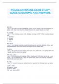 POLICE ENTRANCE EXAM STUDY GUIDE QUESTIONS AND ANSWERS